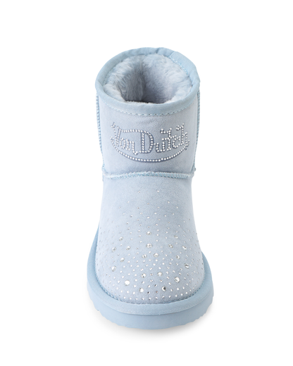 RHINESTONE SHEARLING BOOT - BLUE