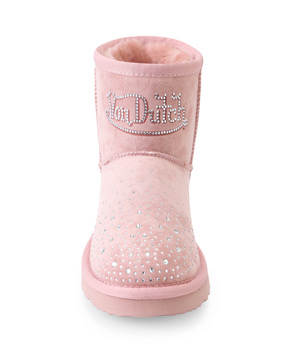 RHINESTONE SHEARLING BOOT - PINK