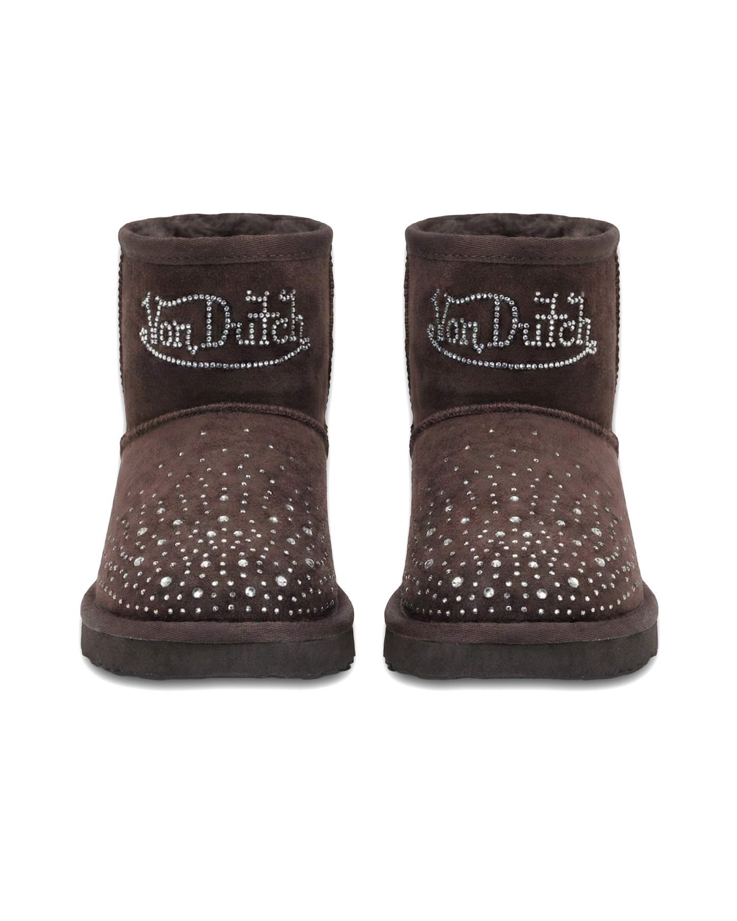 RHINESTONE SHEARLING BOOT - MOCHA
