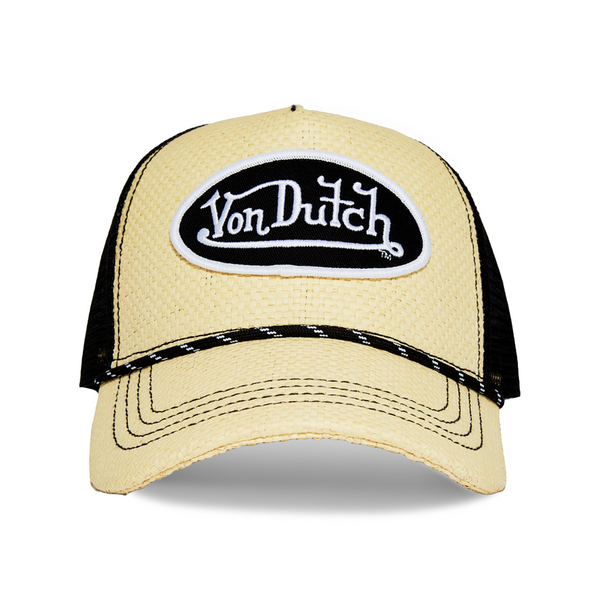 Black Straw Trucker Hat