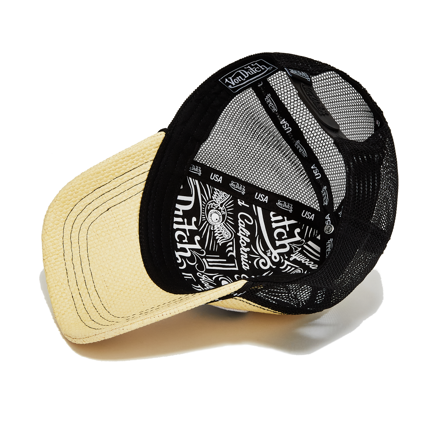 Black Straw Trucker Hat