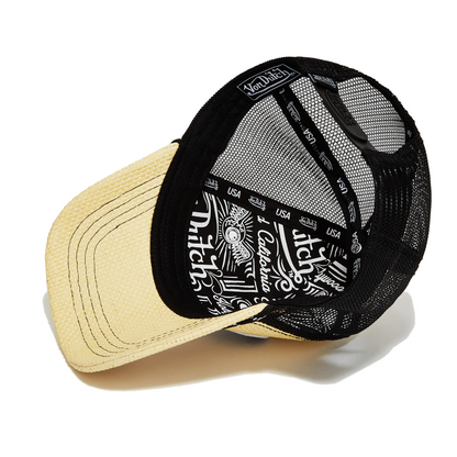 Black Straw Trucker Hat