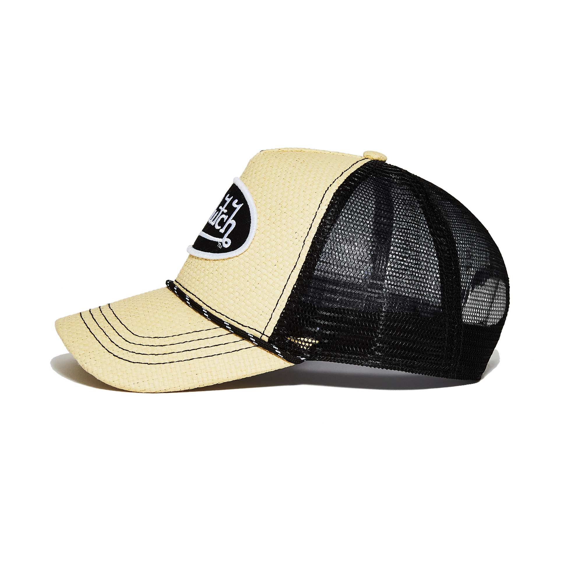 Black Straw Trucker Hat