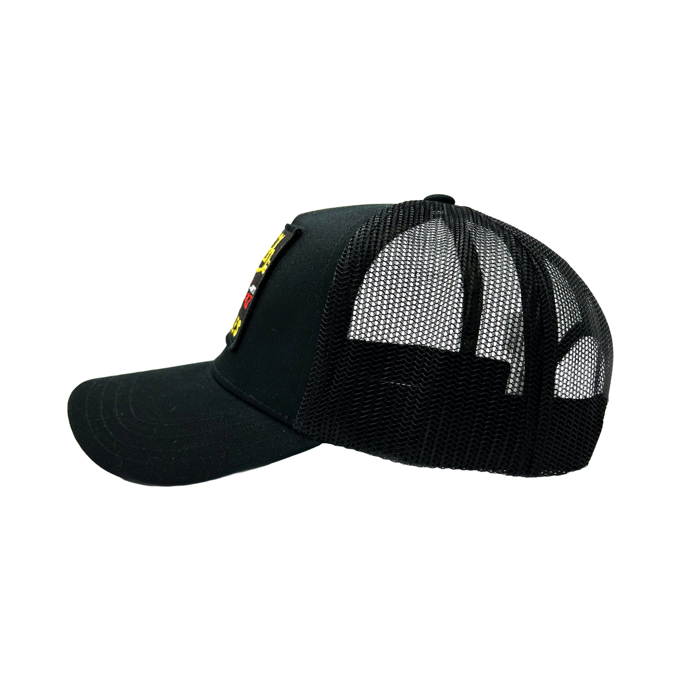 Von Dutch Black & Yellow Motorcyles Patch Trucker Hat