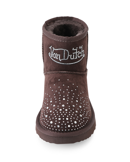 RHINESTONE SHEARLING BOOT - MOCHA