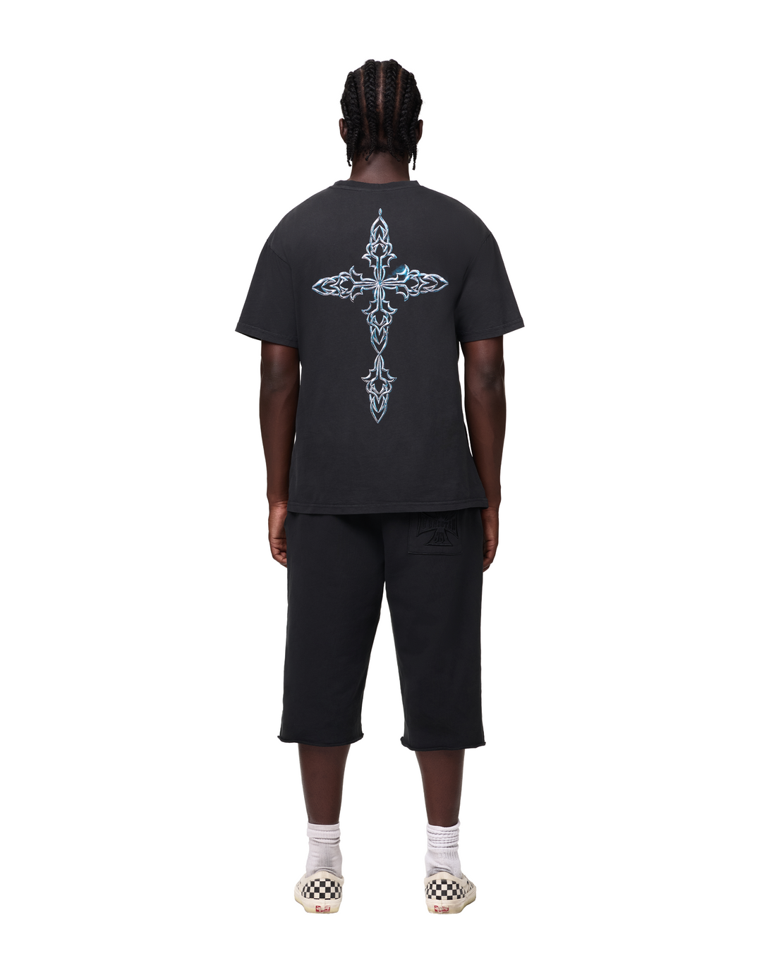 Chopper Cross Flames Tee - Black — image 5