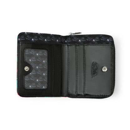 Cherry Zip-Up Wallet - Black