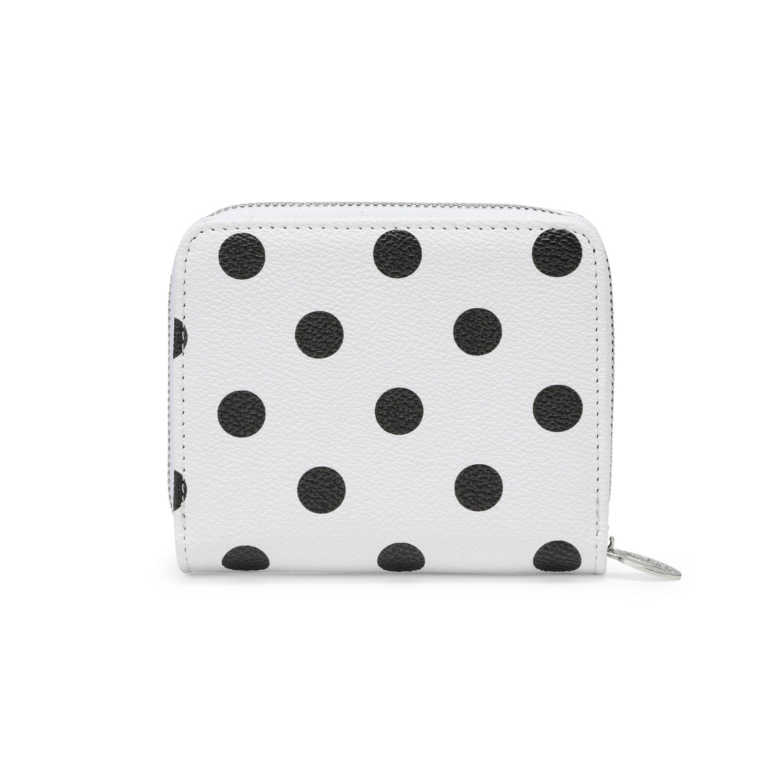Polka Dot Zip-Up Wallet - White — image 4