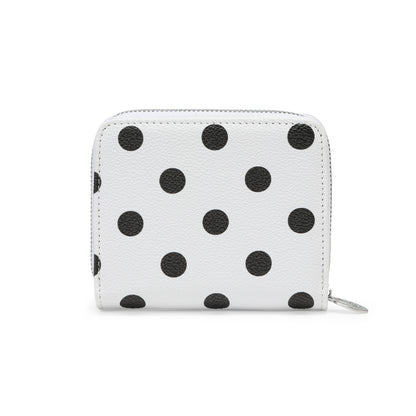 Polka Dot Zip-Up Wallet - White