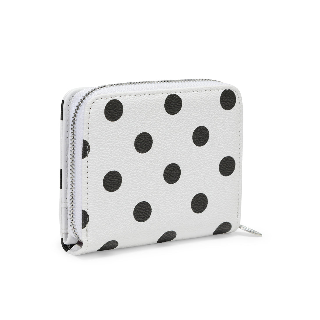 Polka Dot Zip-Up Wallet - White — image 5