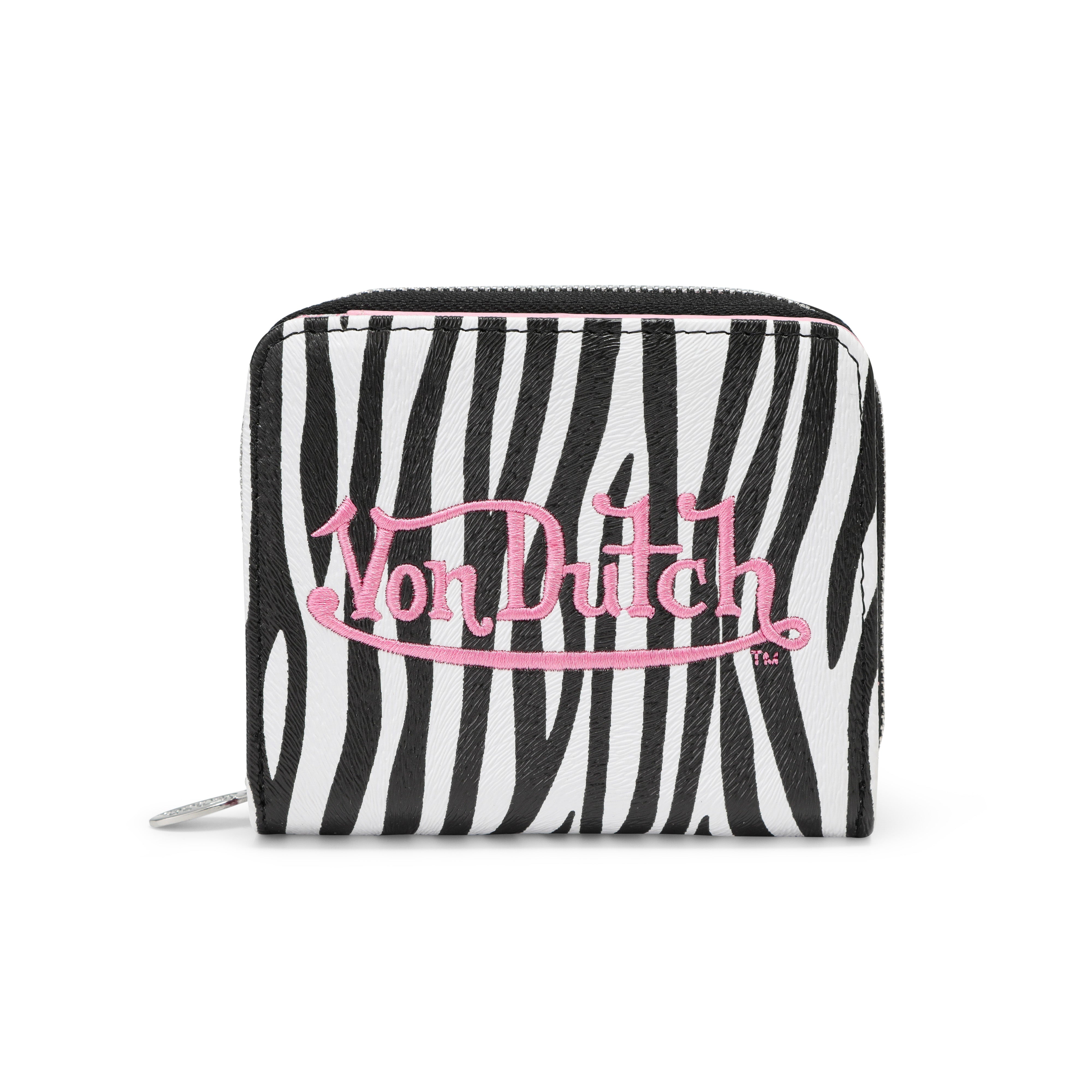 Zebra Zip-Up Wallet - Pink | Von Dutch