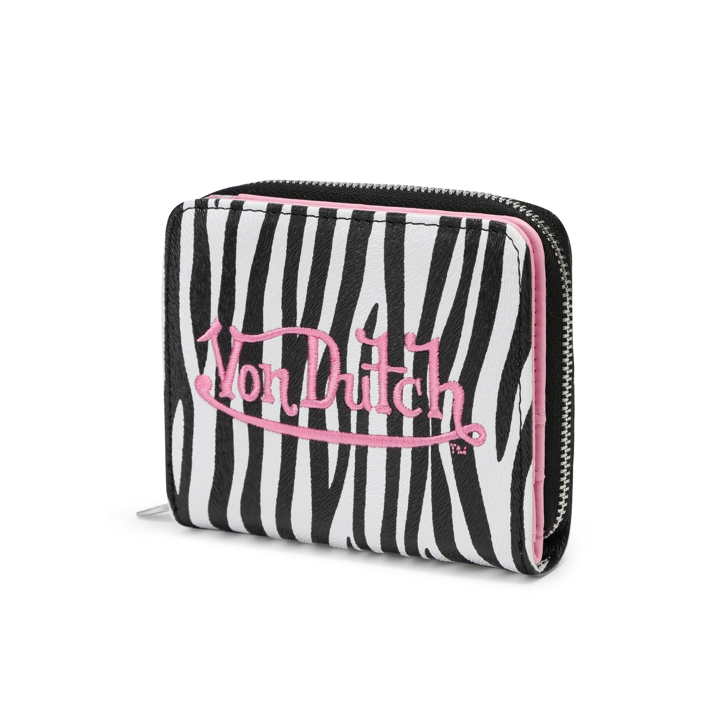 Zebra Zip-Up Wallet - Pink