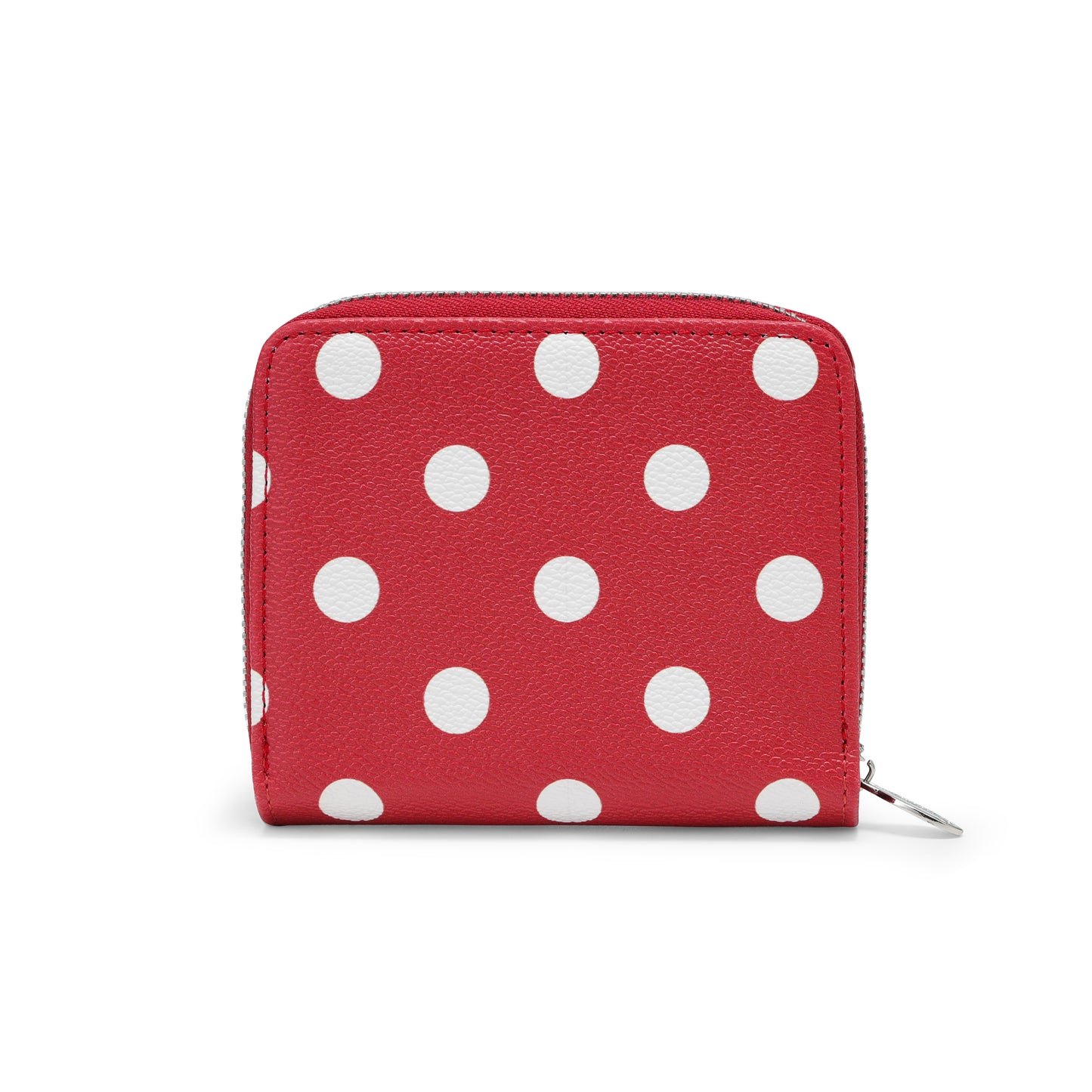 Polka Dot Zip-Up Wallet - Red