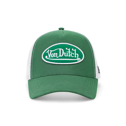 Suede Trucker Hat - Green and White
