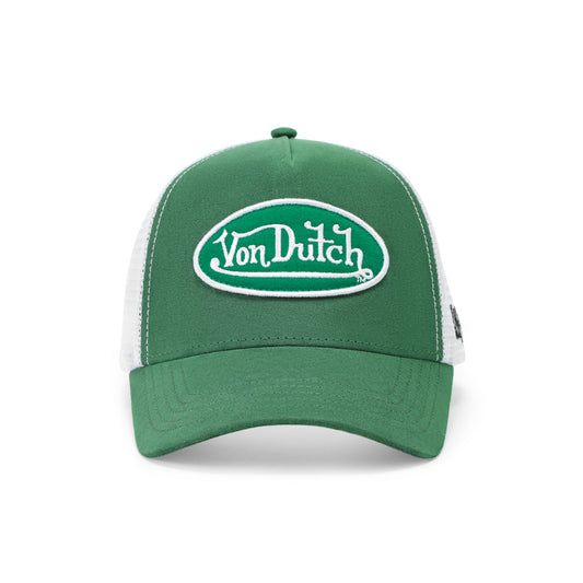 Suede Trucker Hat - Green and White