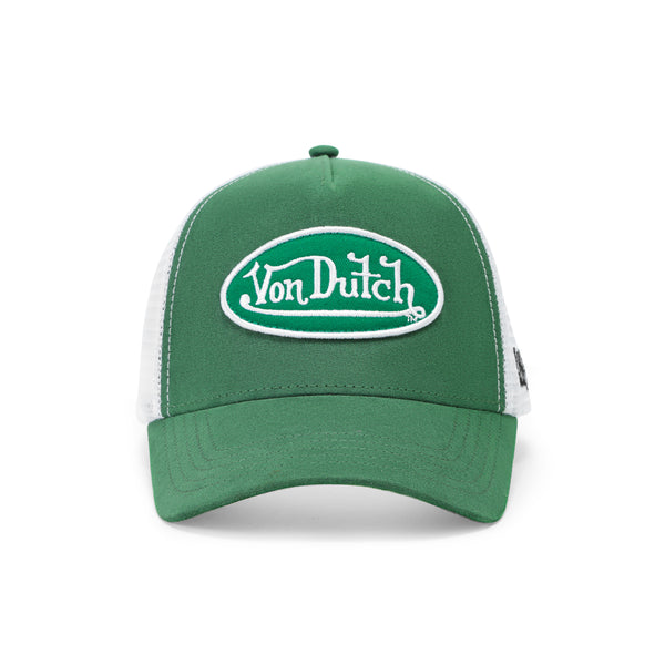 Suede Trucker Hat - Green and White