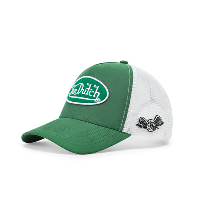 Suede Trucker Hat - Green and White