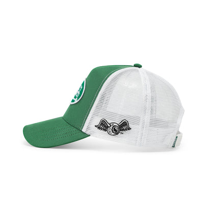 Suede Trucker Hat - Green and White