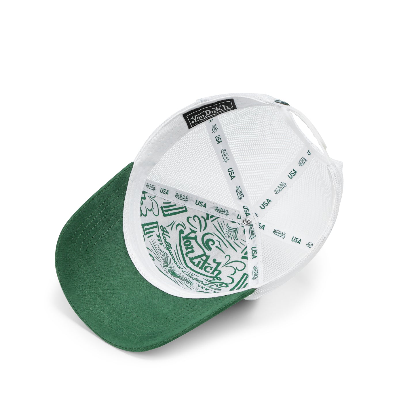 Suede Trucker Hat - Green and White