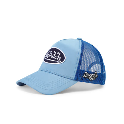 Suede Trucker Hat - Blue and Navy