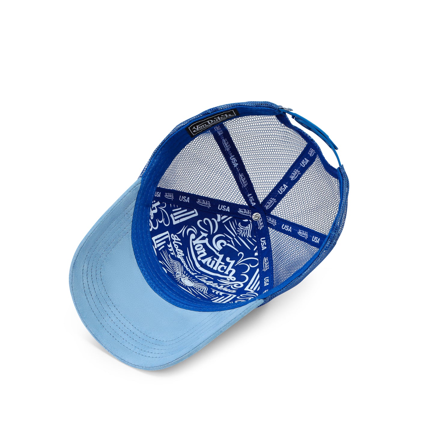 Suede Trucker Hat - Blue and Navy