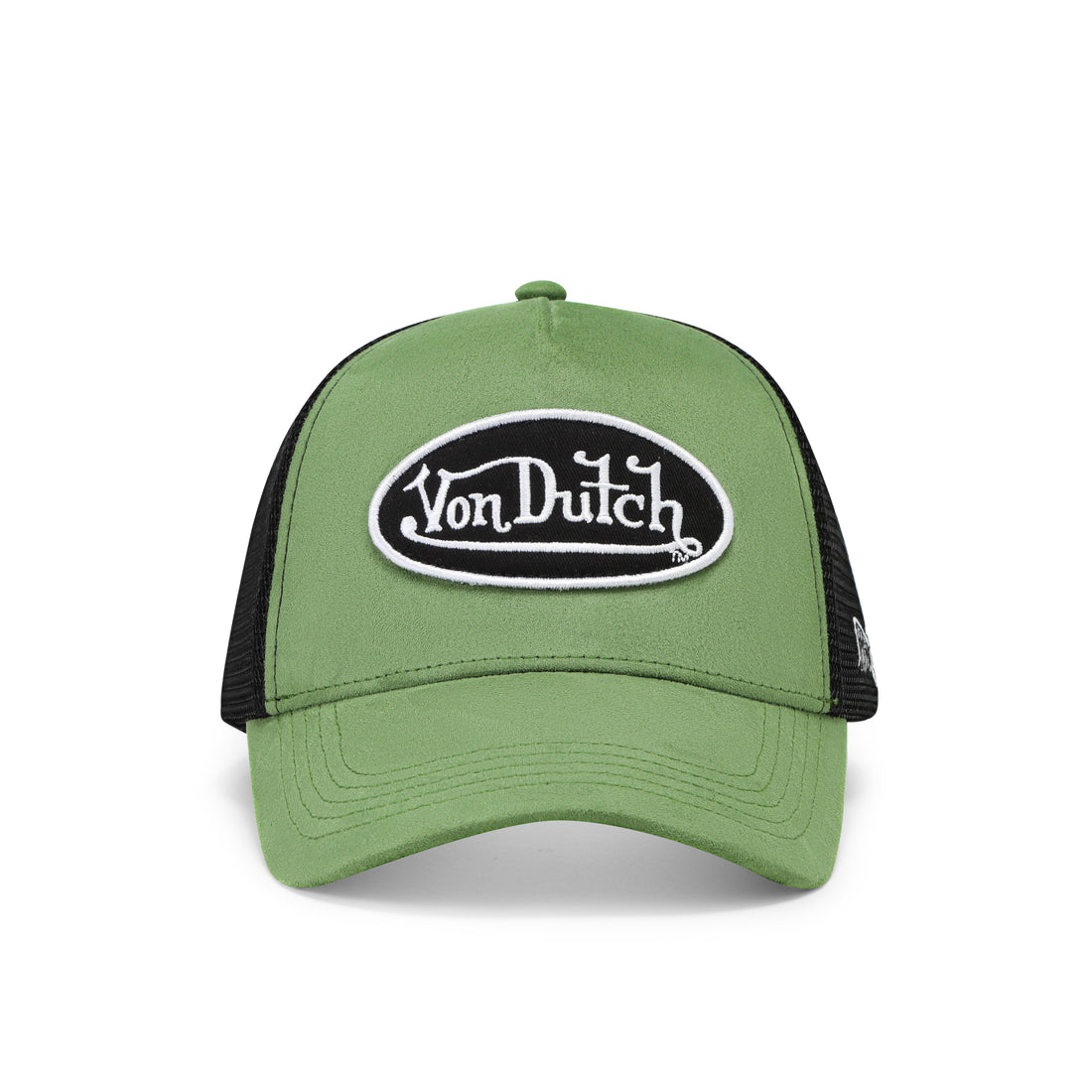 Suede Trucker Hat - Green and Black — image 1