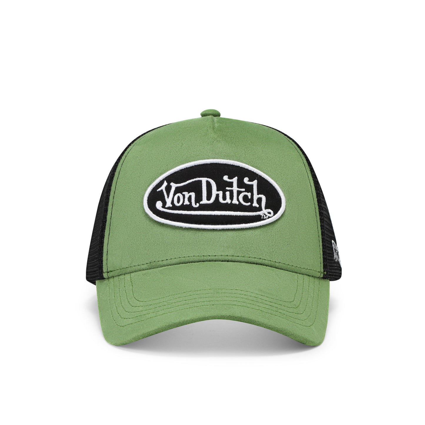 Suede Trucker Hat - Green and Black