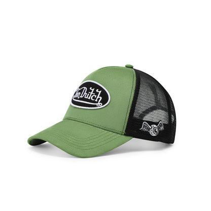 Suede Trucker Hat - Green and Black