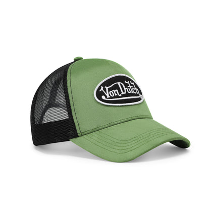 Suede Trucker Hat - Green and Black