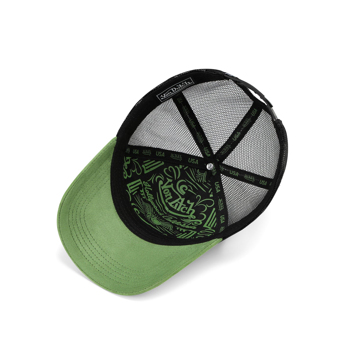 Suede Trucker Hat - Green and Black