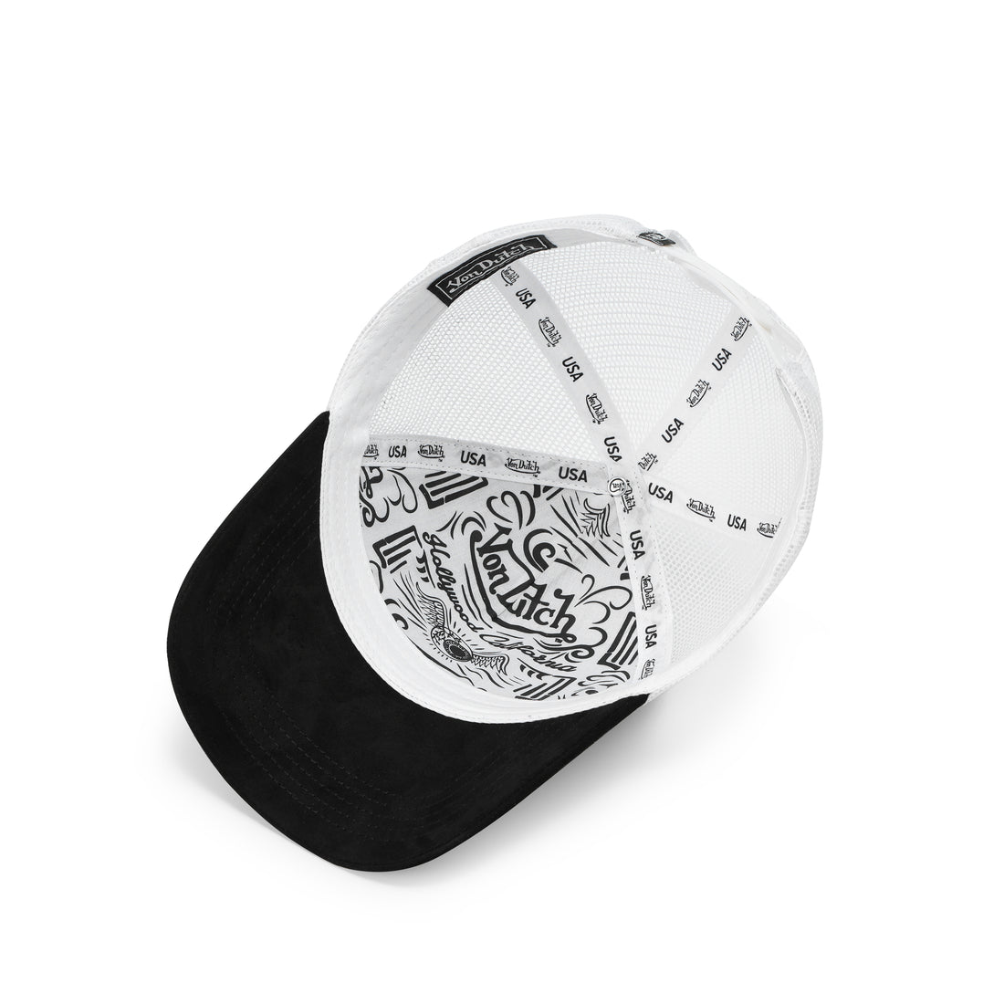 Suede Trucker Hat - Black and Red