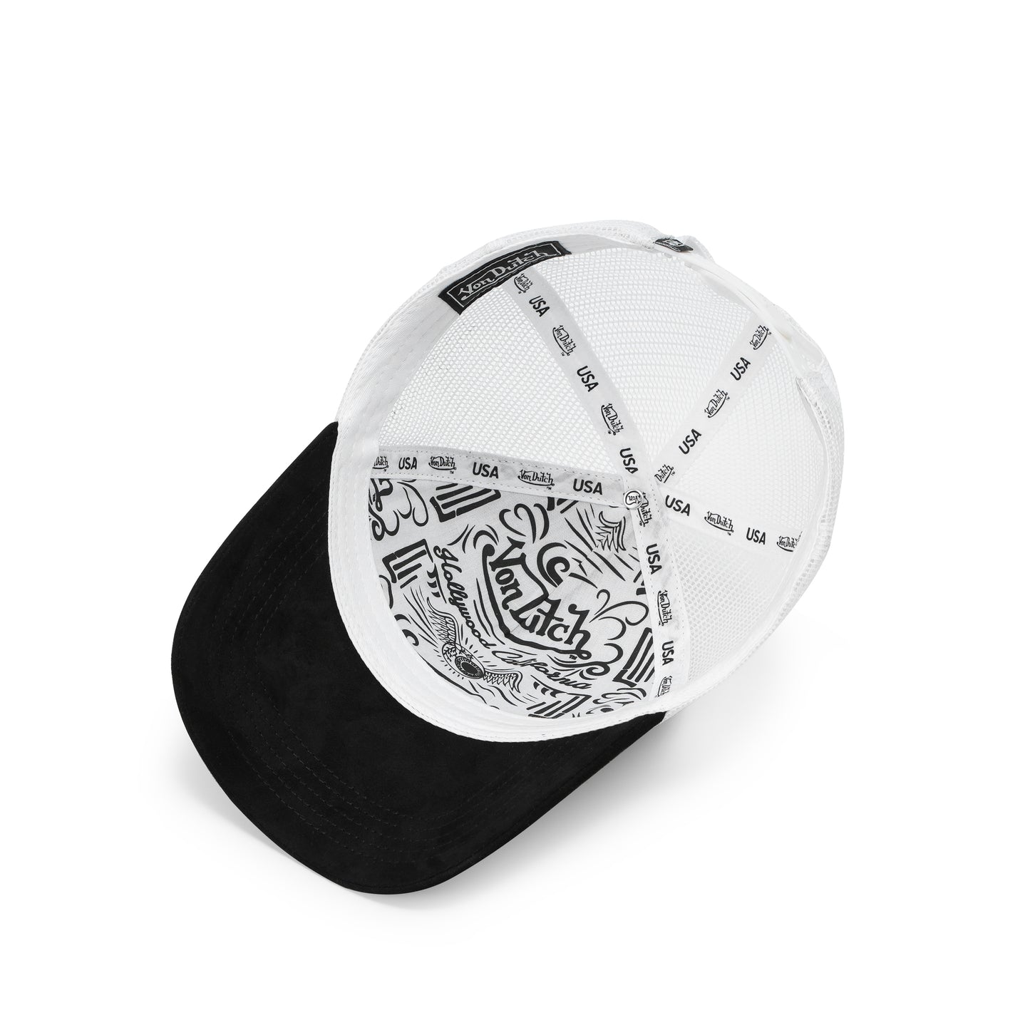 Suede Trucker Hat - Black and Red