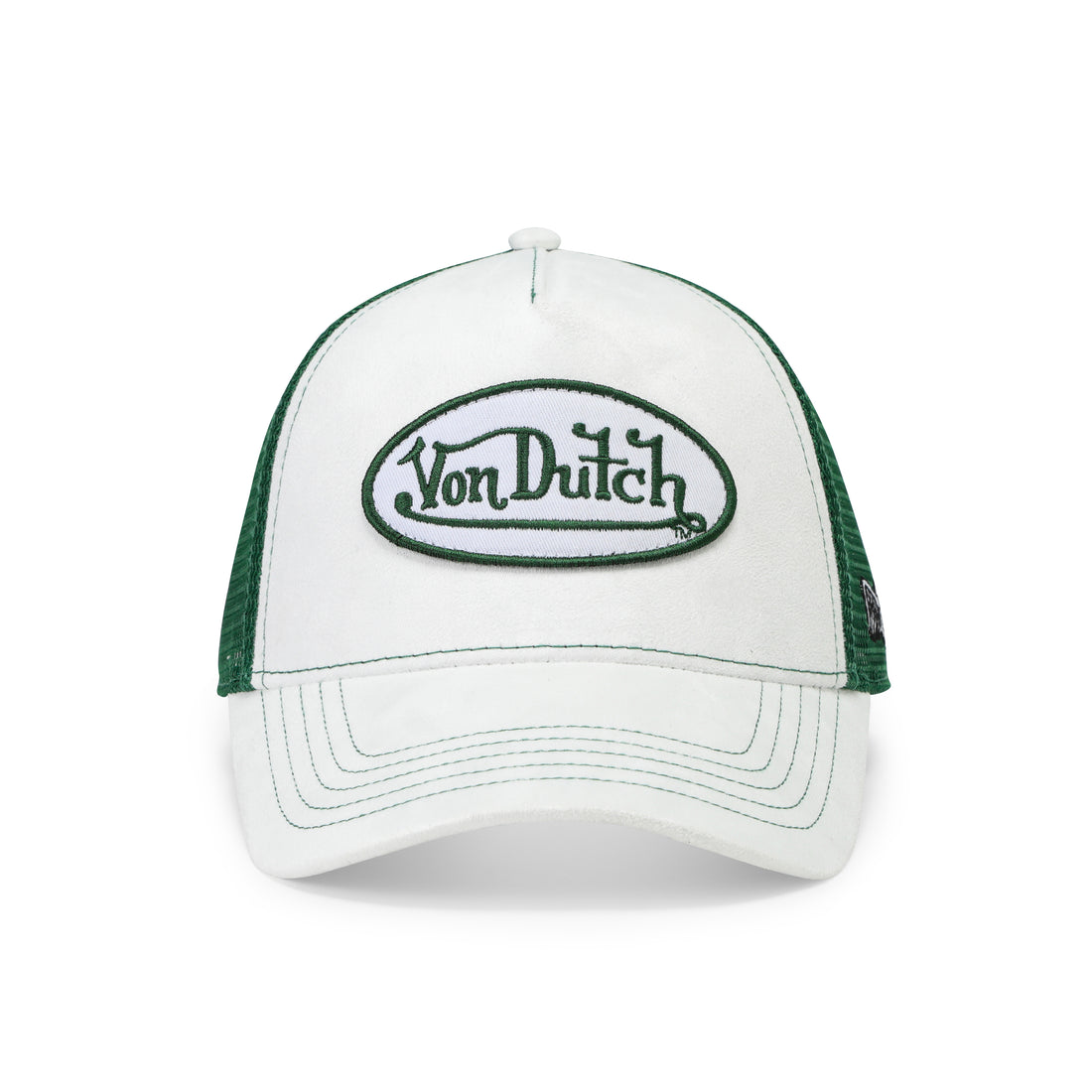 Suede Trucker Hat - White and Green — image 1