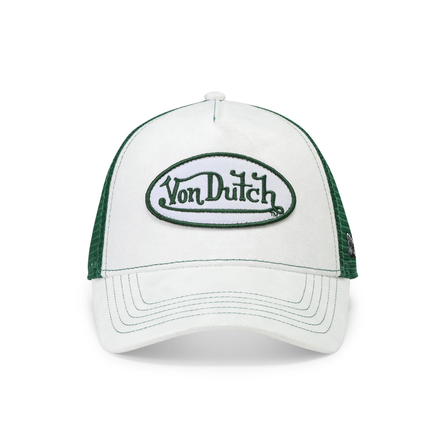 Suede Trucker Hat - White and Green