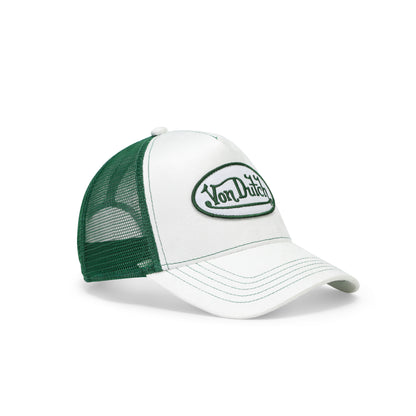 Suede Trucker Hat - White and Green