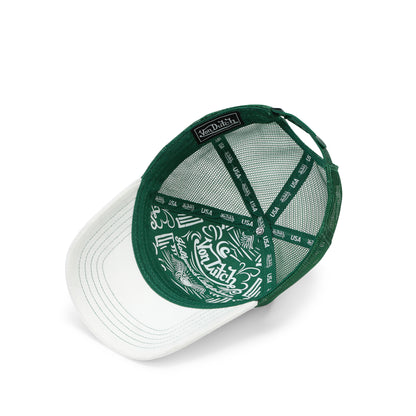 Suede Trucker Hat - White and Green