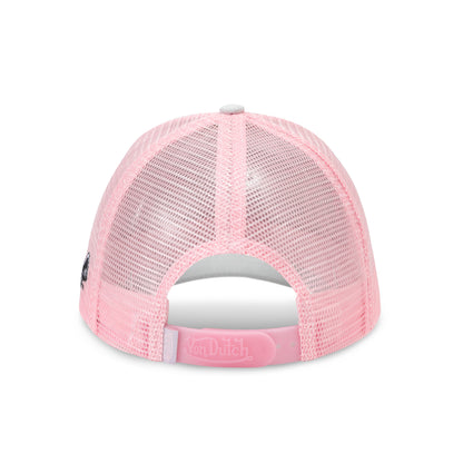 Suede Trucker Hat - Grey and Pink