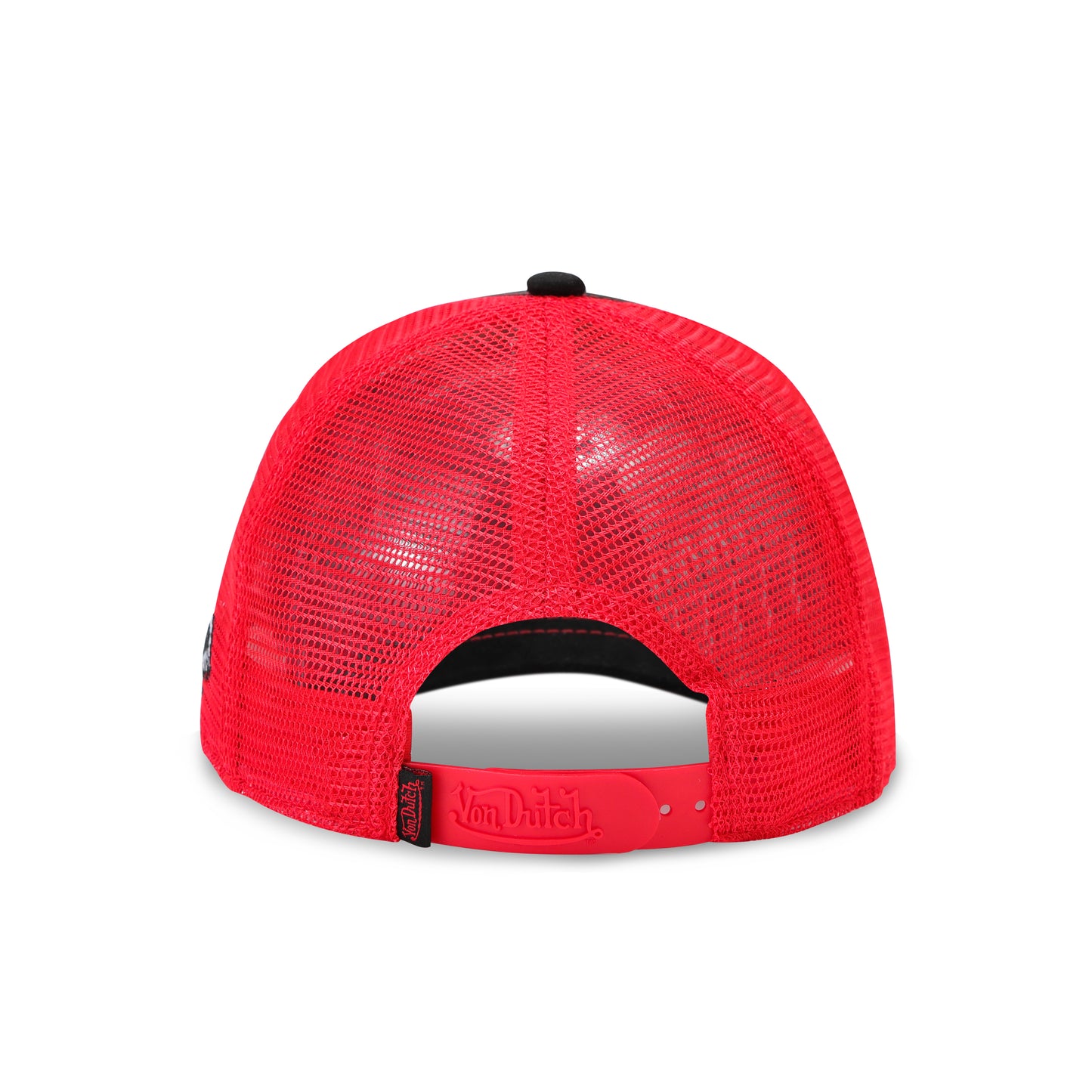 Suede Trucker Hat - Black and Red Mesh