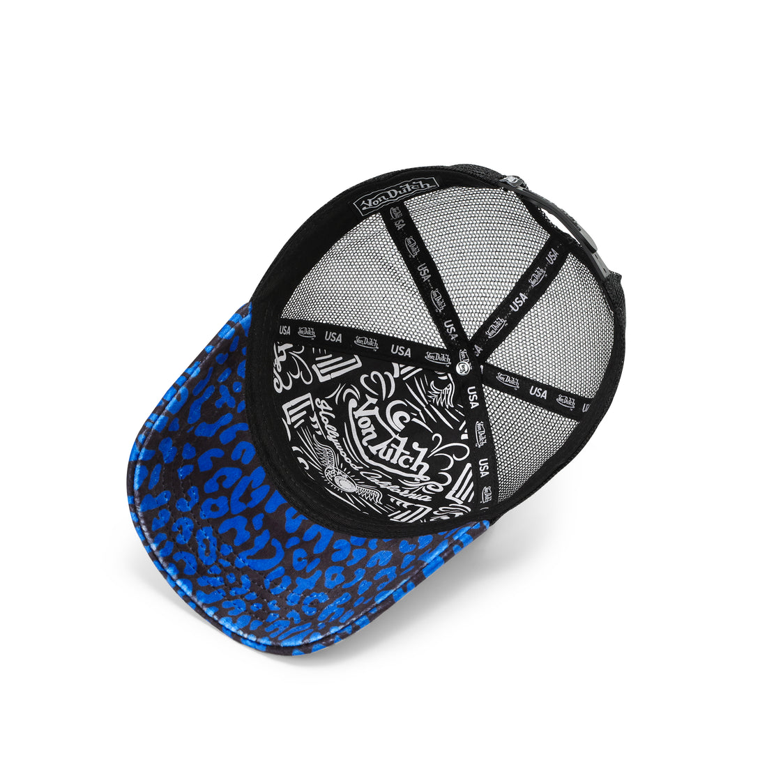 Blue Cheetah Velvet Trucker Hat — image 8