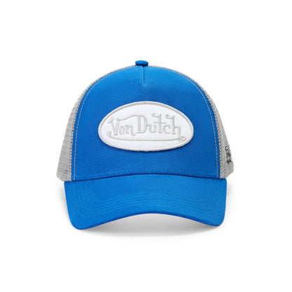 Suede Trucker Hat - Blue and Grey