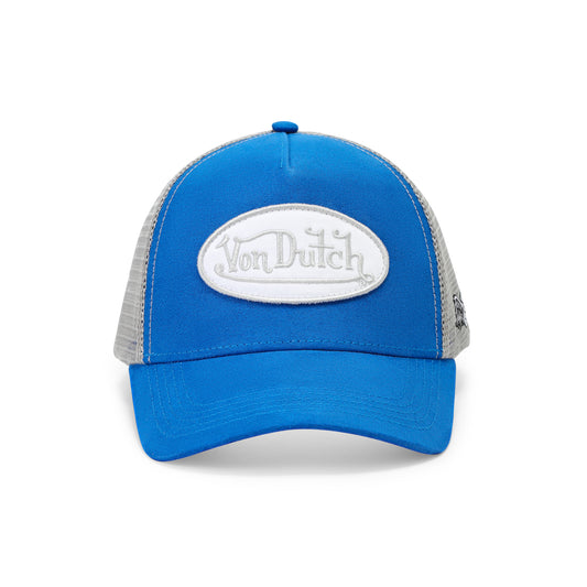 Suede Trucker Hat - Blue and Grey