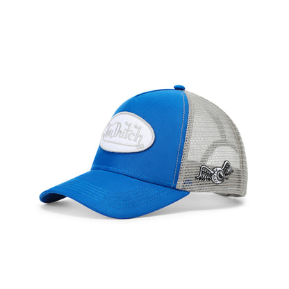 Suede Trucker Hat - Blue and Grey