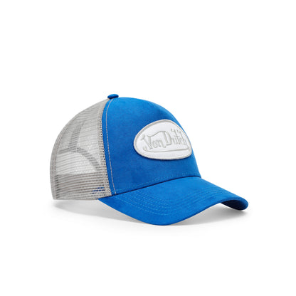 Suede Trucker Hat - Blue and Grey