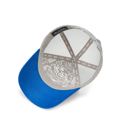 Suede Trucker Hat - Blue and Grey