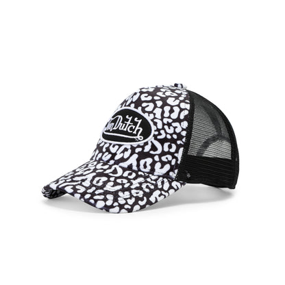 White and Black Cheetah Velvet Trucker Hat