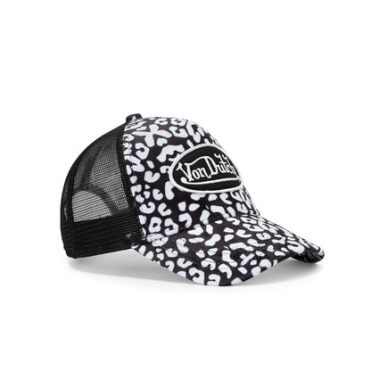 White and Black Cheetah Velvet Trucker Hat