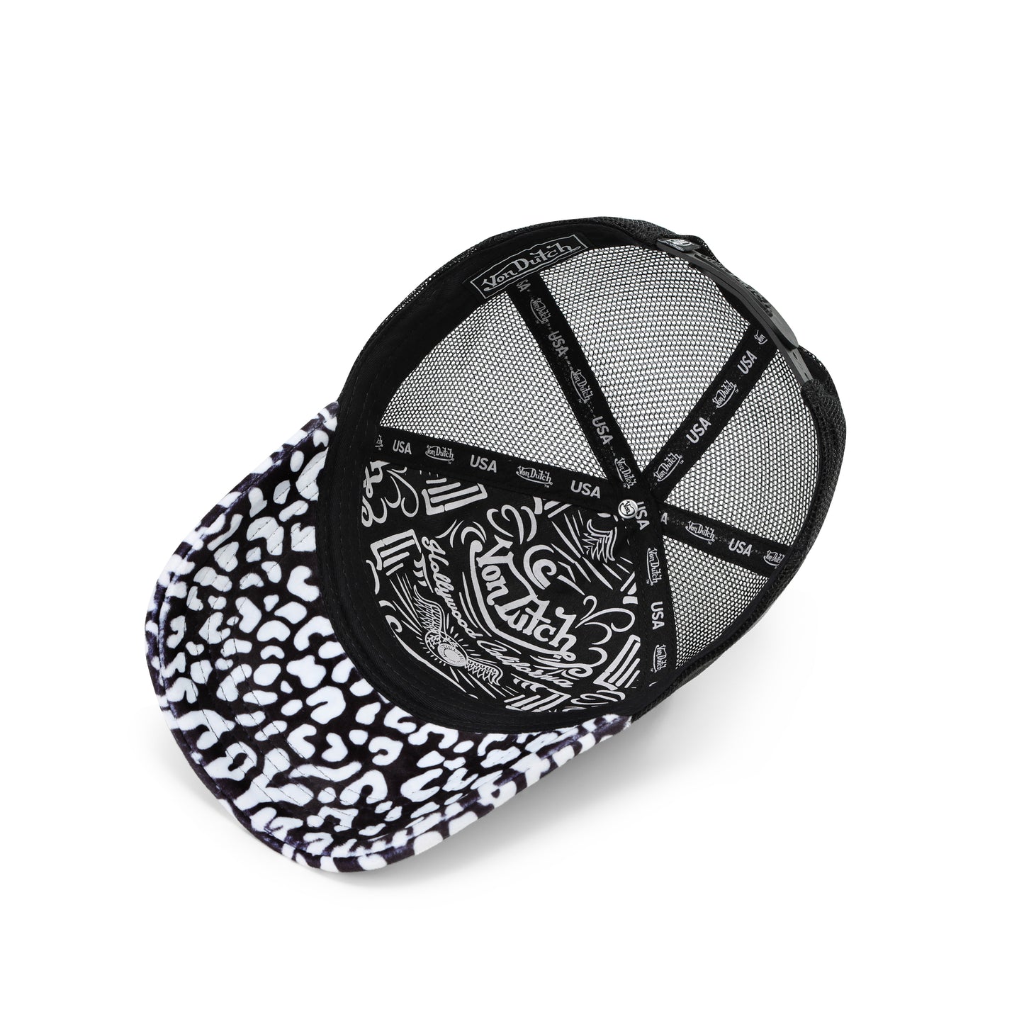 White and Black Cheetah Velvet Trucker Hat