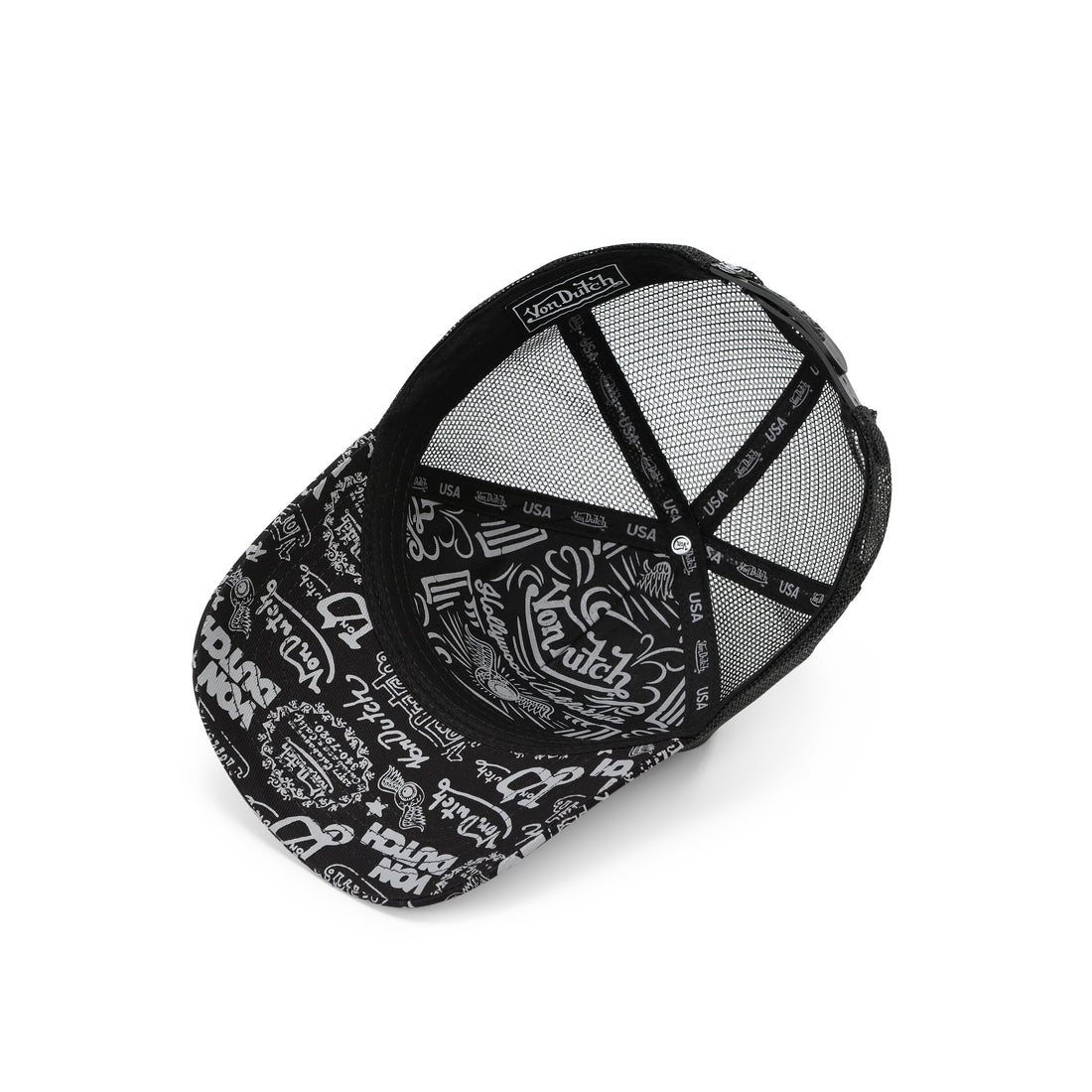 Logo Stamp Trucker Hat - Black and Pink