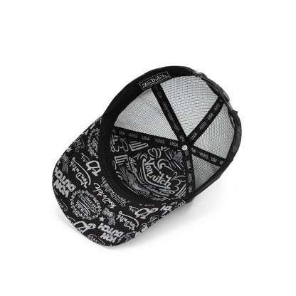 Logo Stamp Trucker Hat - Black and Pink
