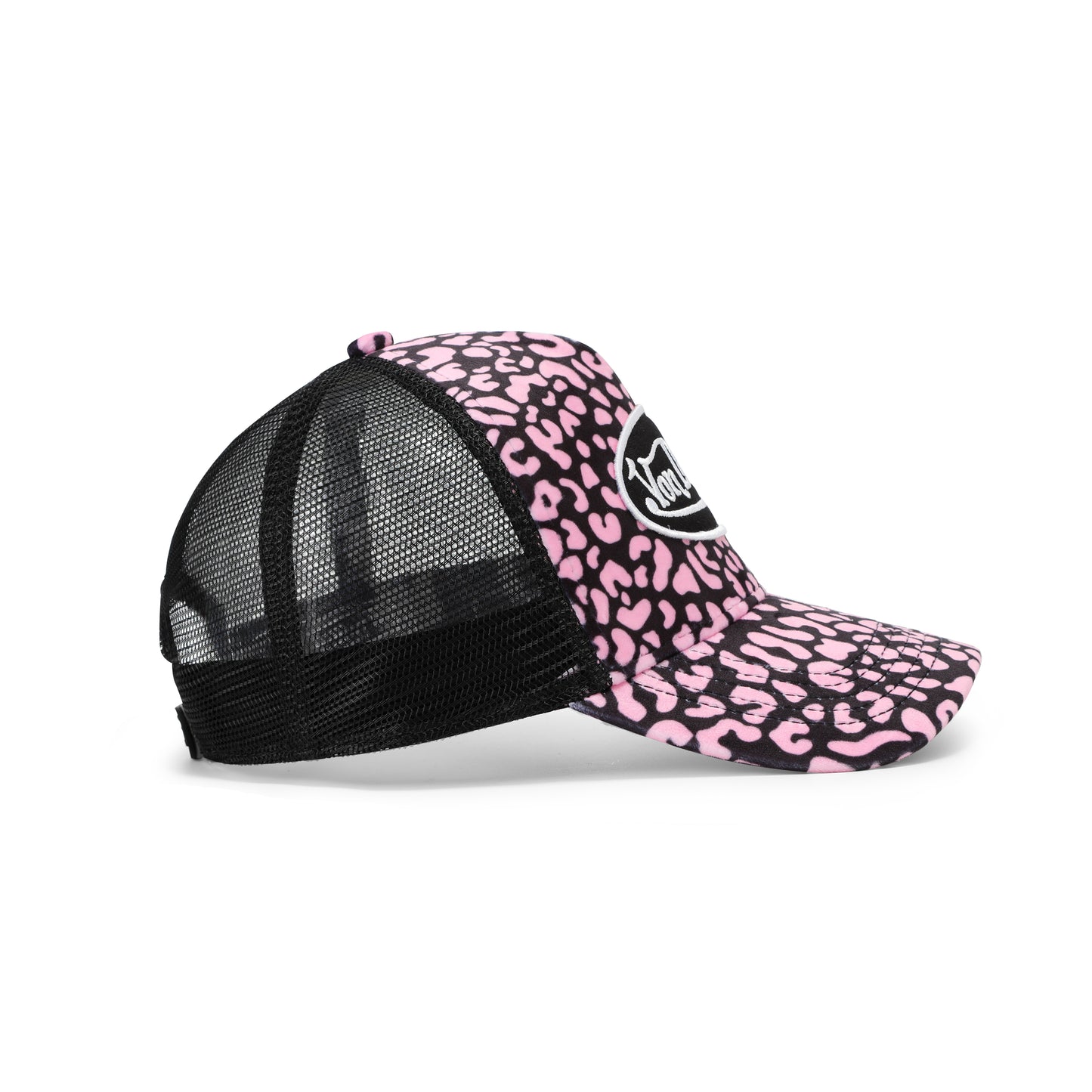 Light Pink Cheetah Velvet Trucker Hat